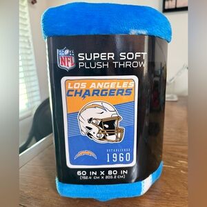 NFL Chargers XL Super Soft Plush Throw Blanket 60"x80" NEW